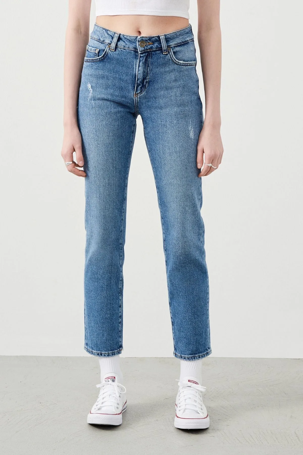 Lykke Crop Straight Fit Blue Women’s Jeans