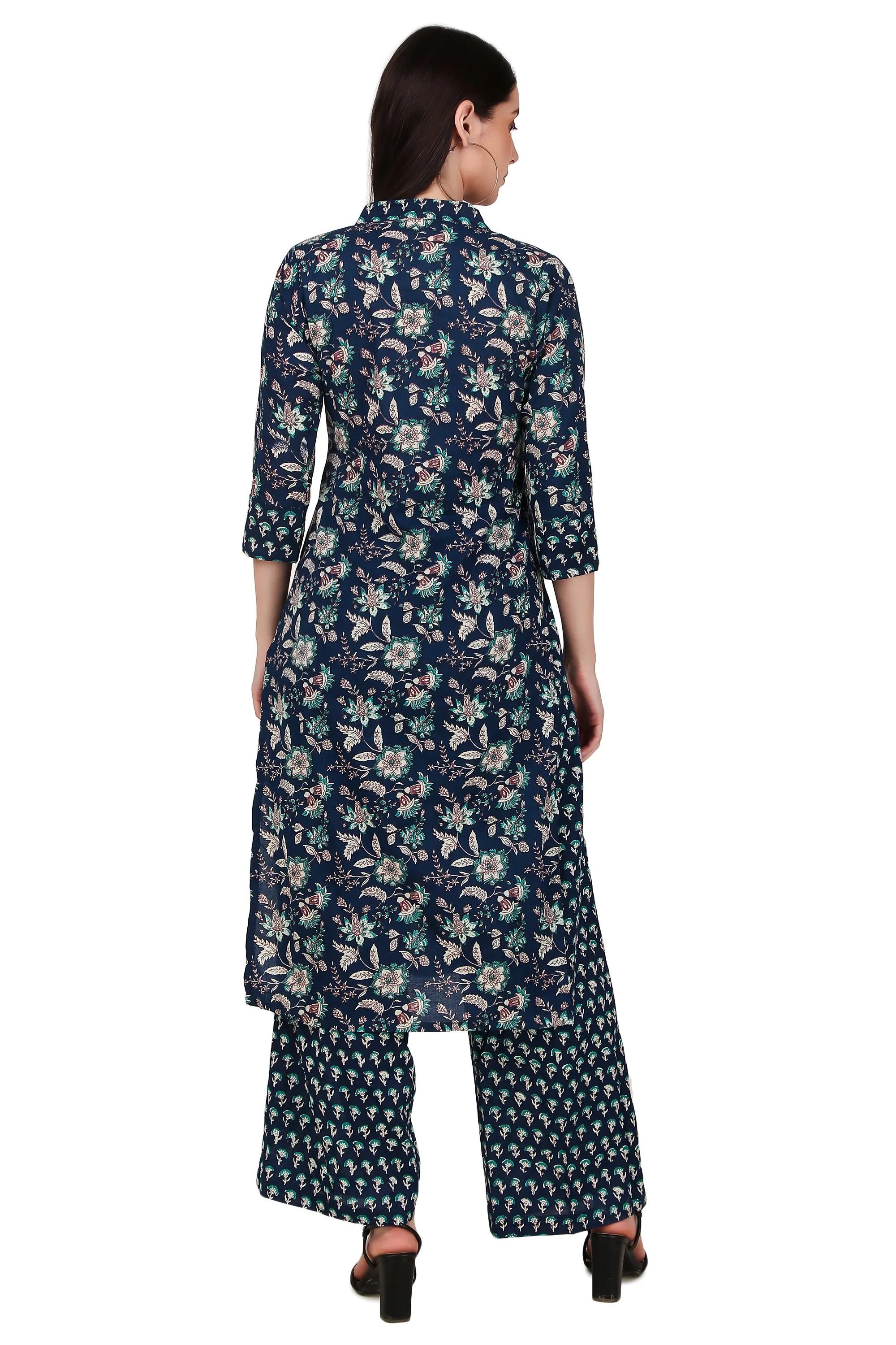 Magnetism blue printed Kurta with Pant set for Women