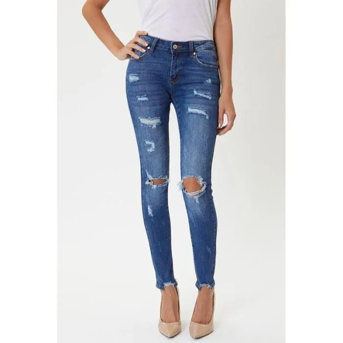 Medium Rinse Distressed Jeans