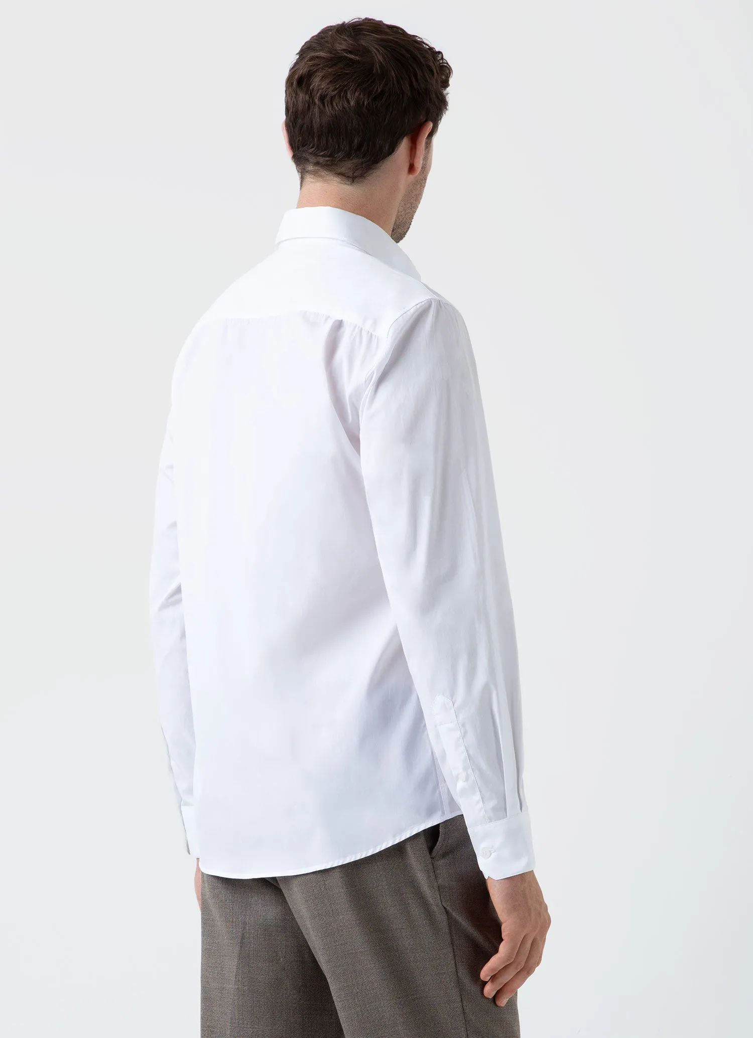 Men's Cotton Stretch Shirt in White