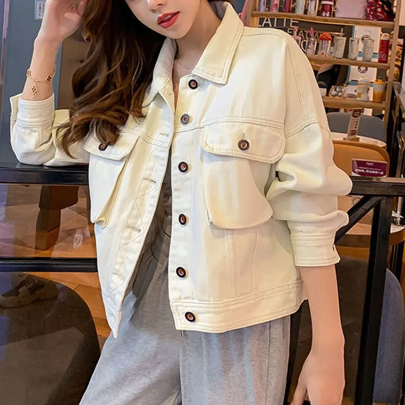 Oversized Boyfriend Cool Big Pockets Button Up  Shirt Jacket Womens