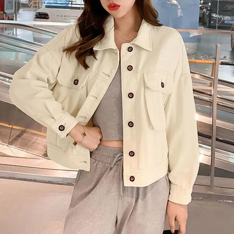 Oversized Boyfriend Cool Big Pockets Button Up  Shirt Jacket Womens