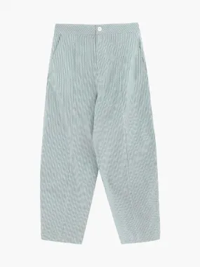 Cutline Trousers in Pine Green and Off White - Enhanced Title