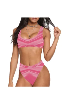 pink 3a Sport Top & High-Waisted Bikini Swimsuit (Model S07)