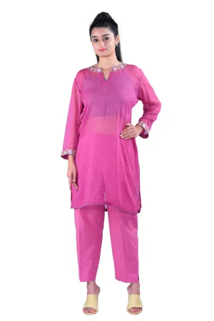 Pink  Georgette kurta