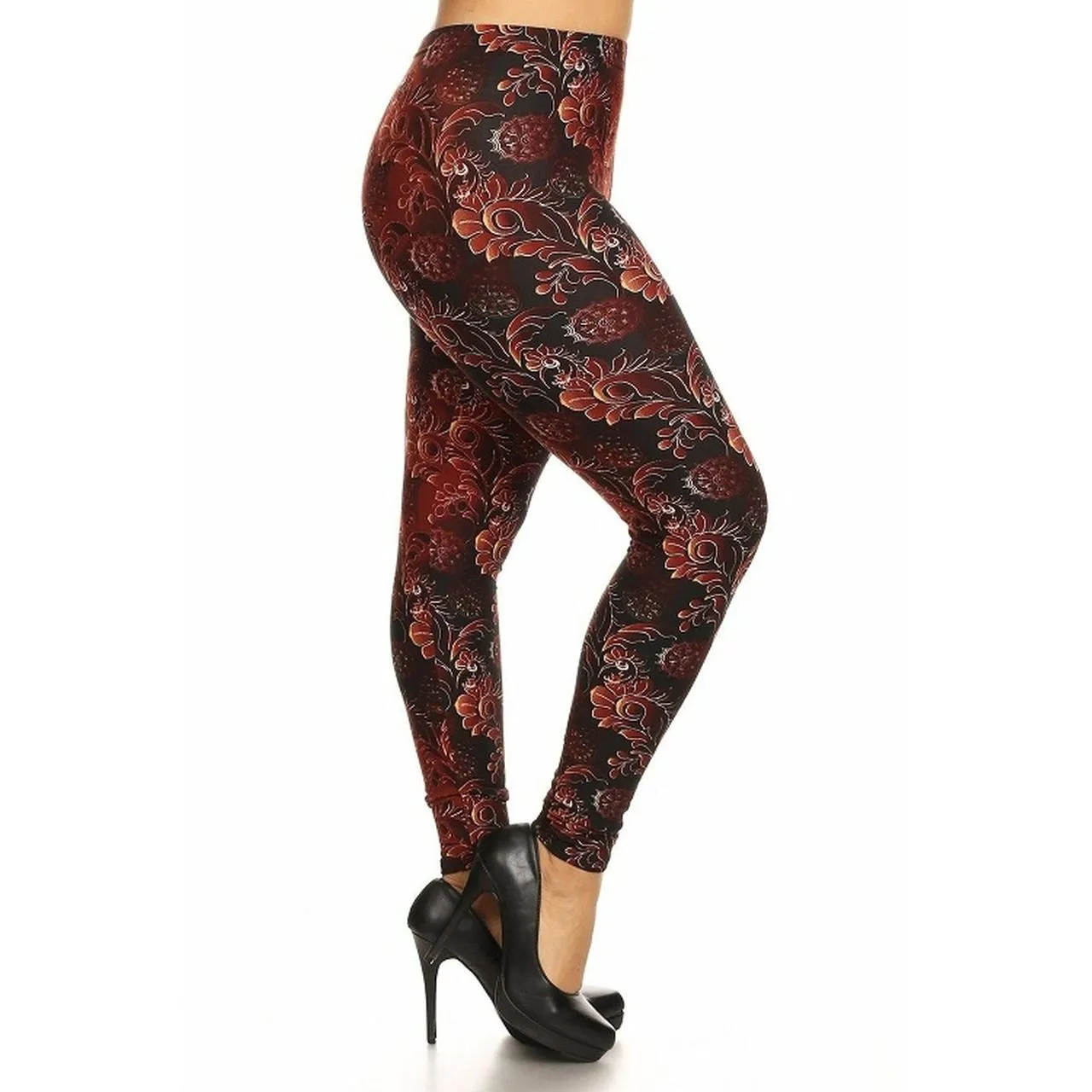 Plus size slim fit full length leggings