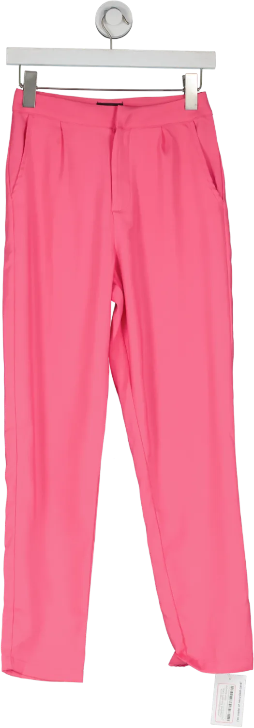 PrettyLittleThing Pink Cropped Trousers UK 6