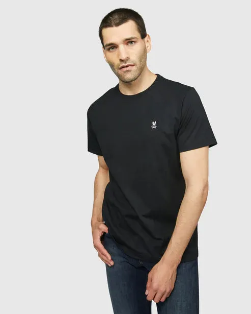 Psycho Bunny Mens Black Classic Crew Neck T-Shirt_ B6U014CRPC-001