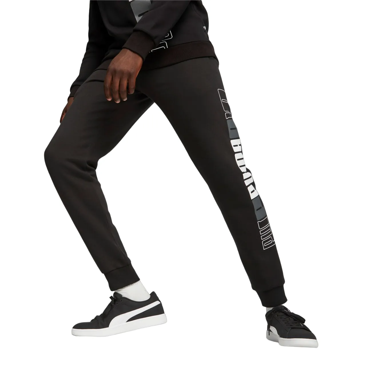 Puma men's fleece cotton sports trousers Logo Lab 675920-01 black