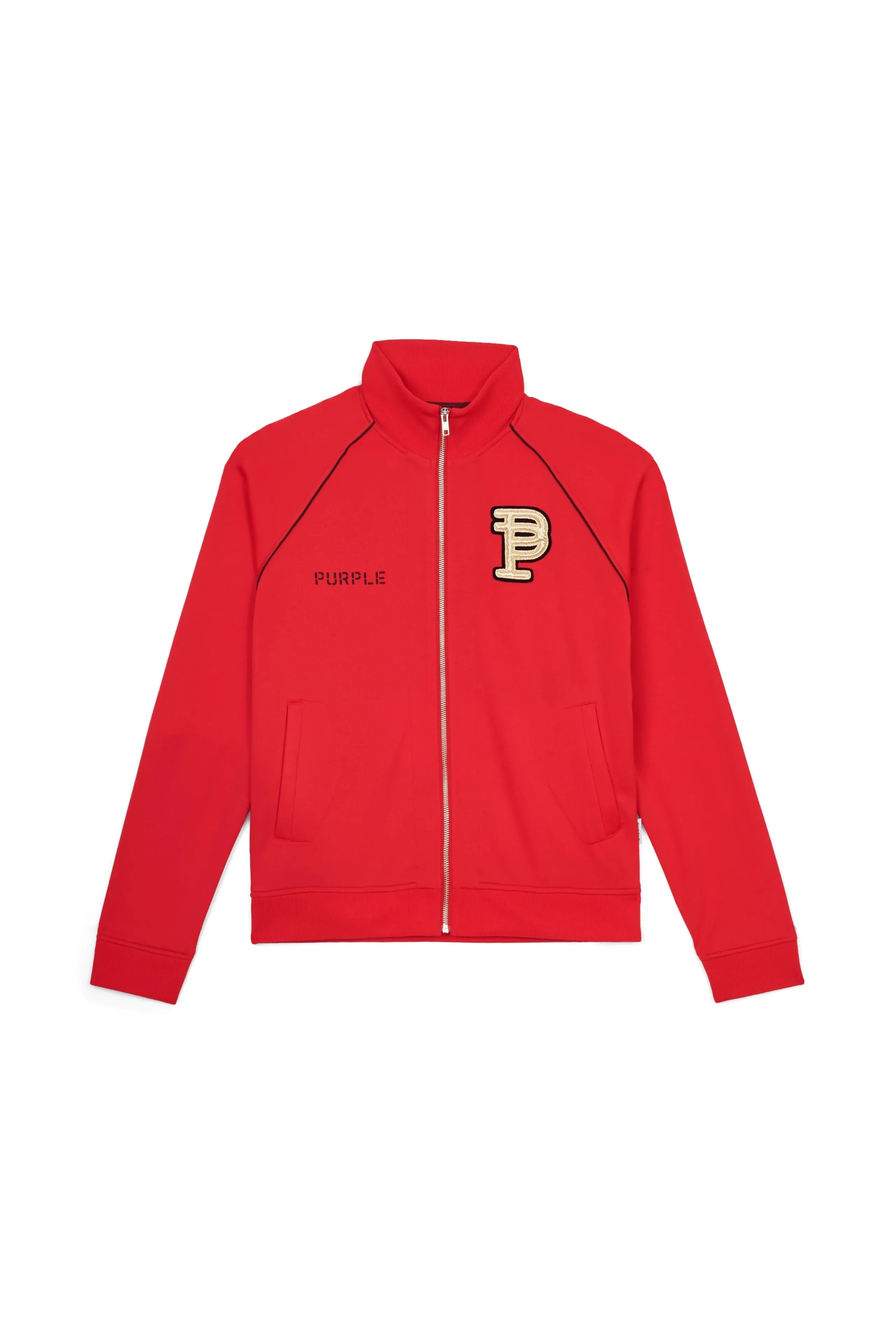 Purple Brand Red Raglan Patch Track Jacket