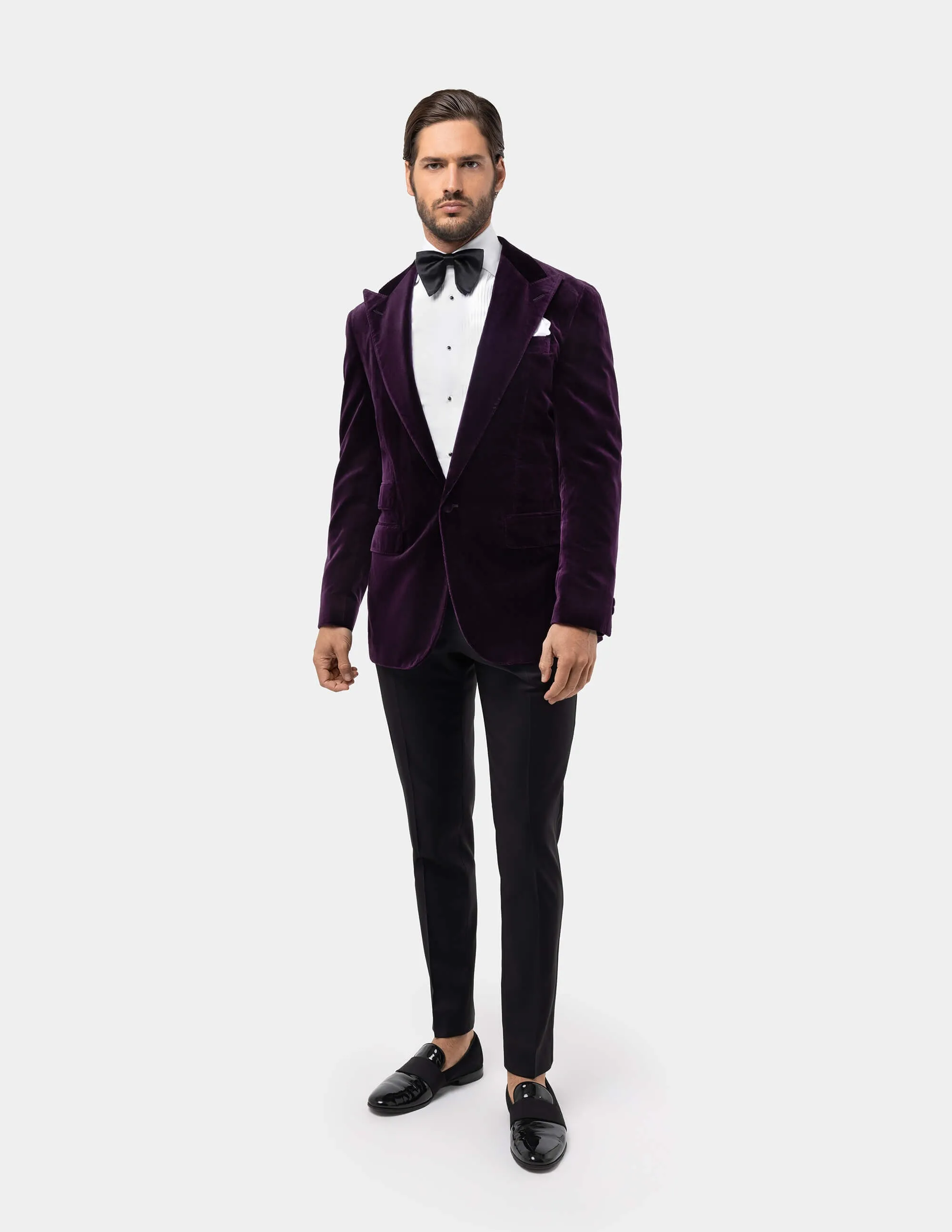 Purple Velvet Single Breasted Suit