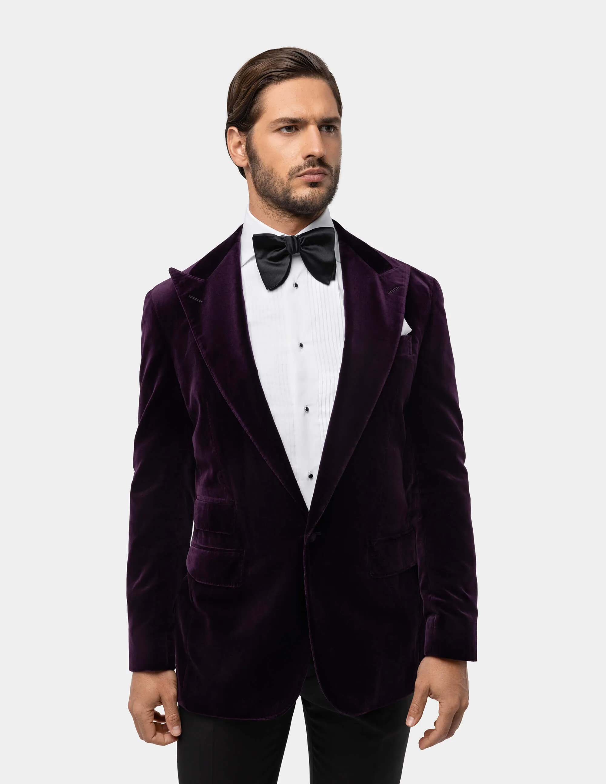 Purple Velvet Single Breasted Suit