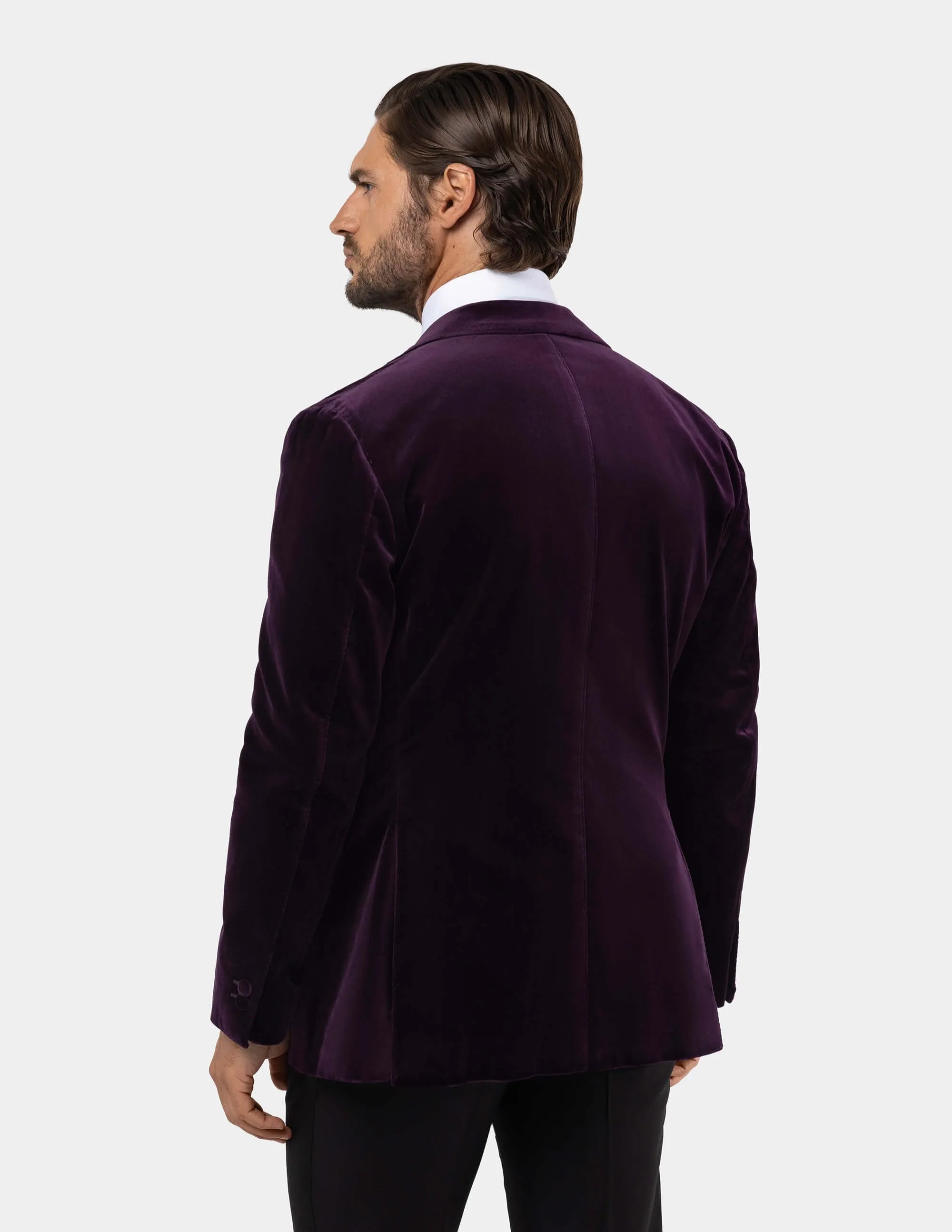 Purple Velvet Single Breasted Suit