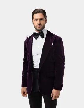 Purple Velvet Single Breasted Suit