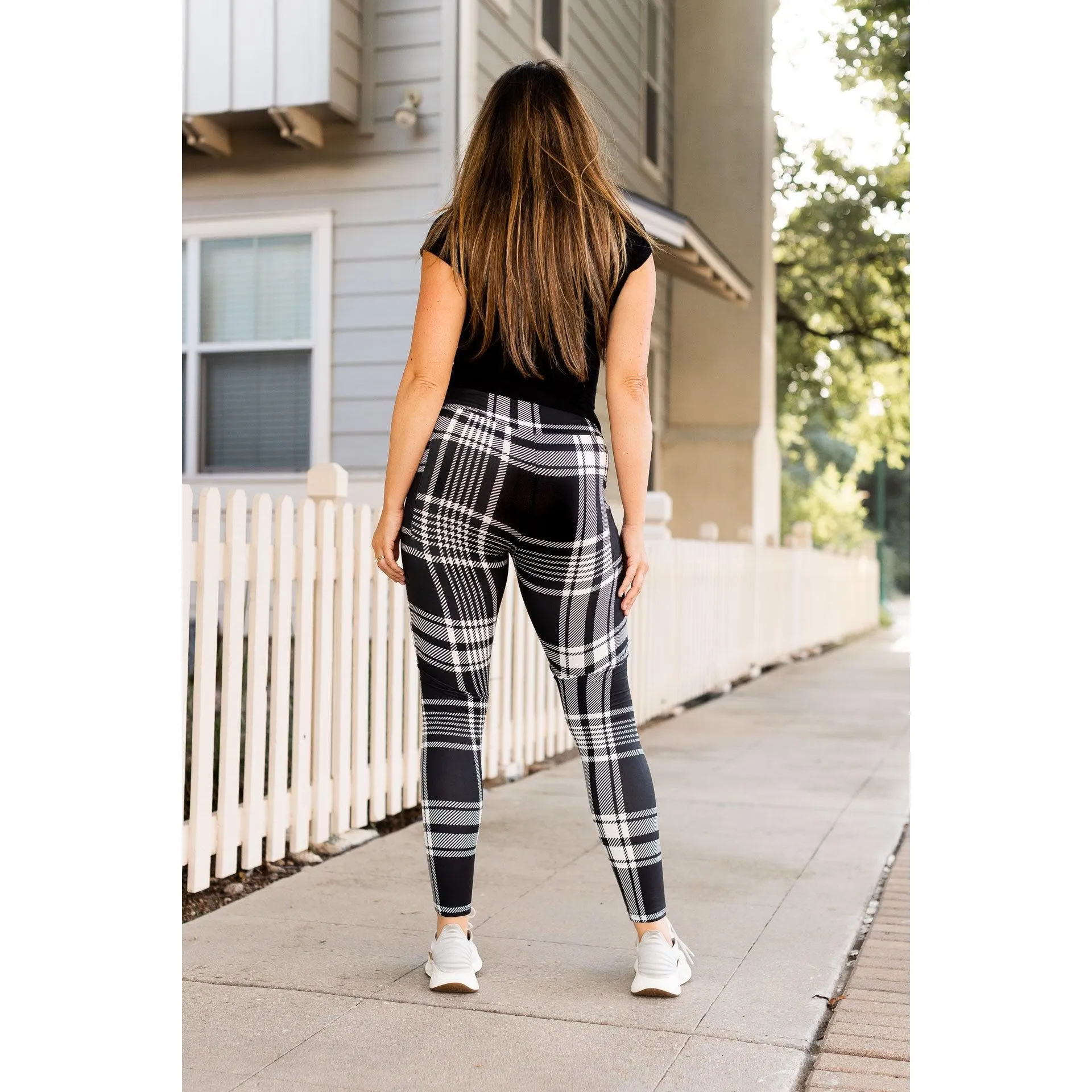 Ready to Ship | Black & White Plaid Leggings  - Luxe Leggings by Julia Rose