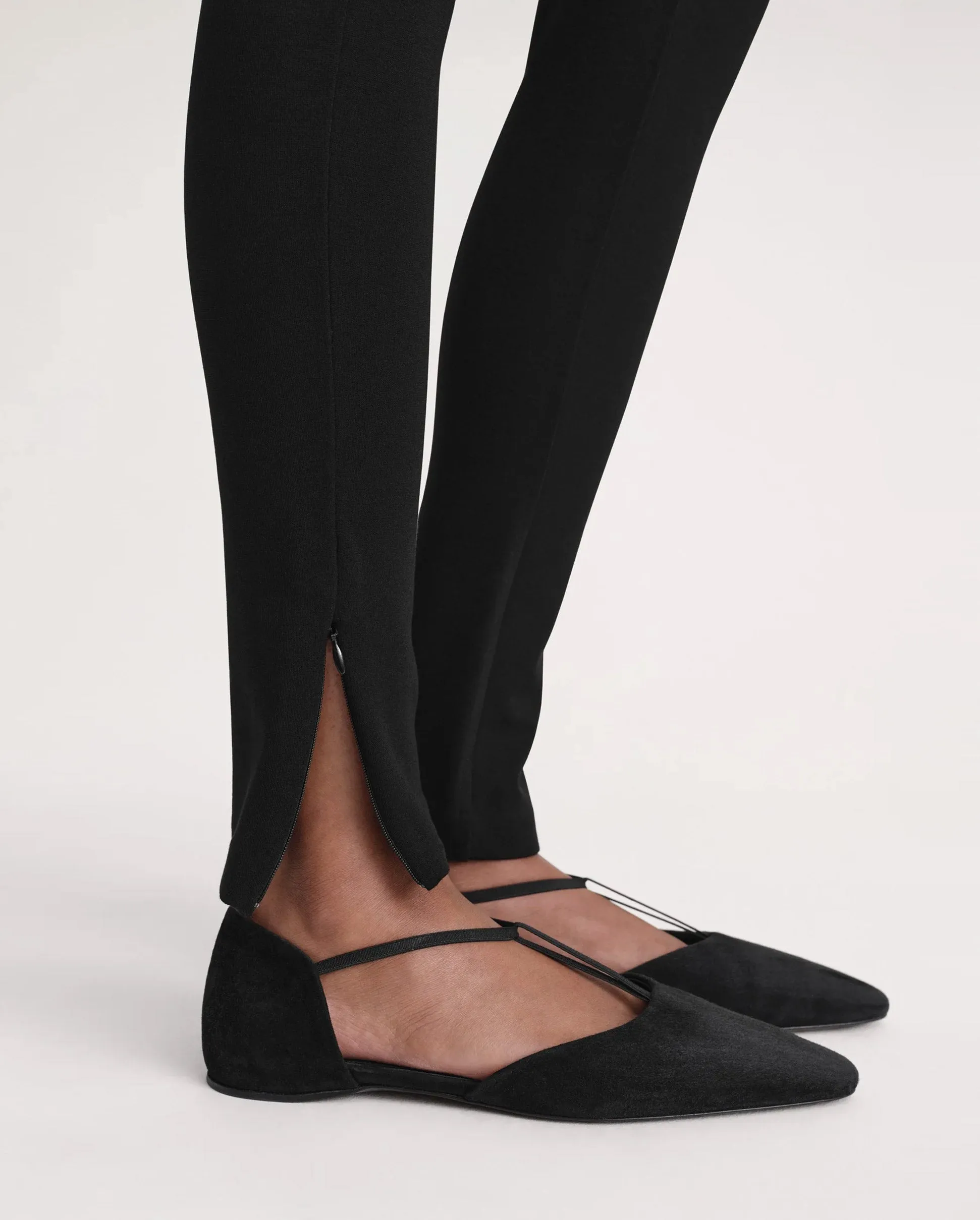 SIDE ZIP LEGGINGS / BLACK