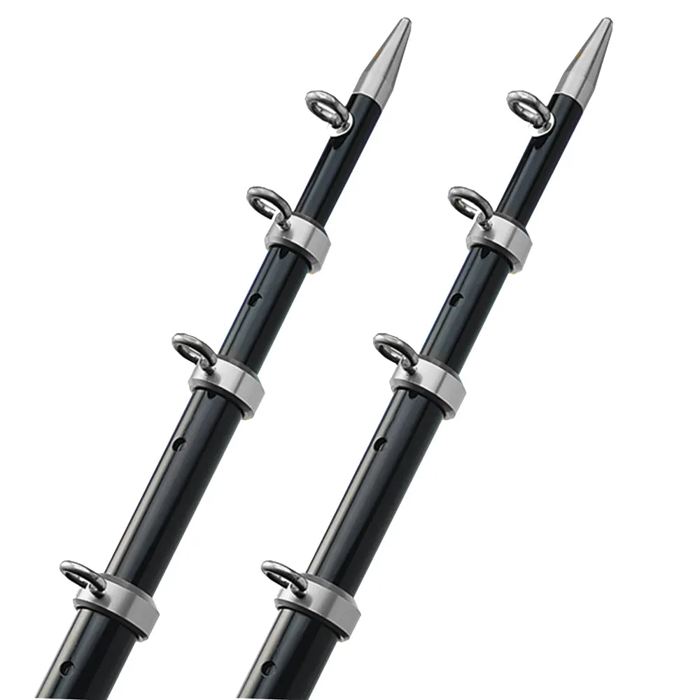 TACO 15' Telescopic Outrigger Poles HD 1-1/2 - Black/Silver [OT-0542BKA15-HD]