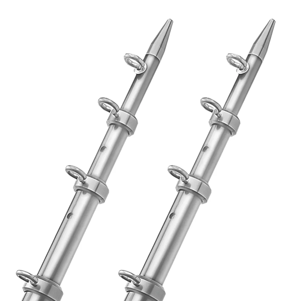 TACO 15' Telescopic Outrigger Poles HD 1-1/2 - Silver/Silver [OT-0542VEL15-HD]