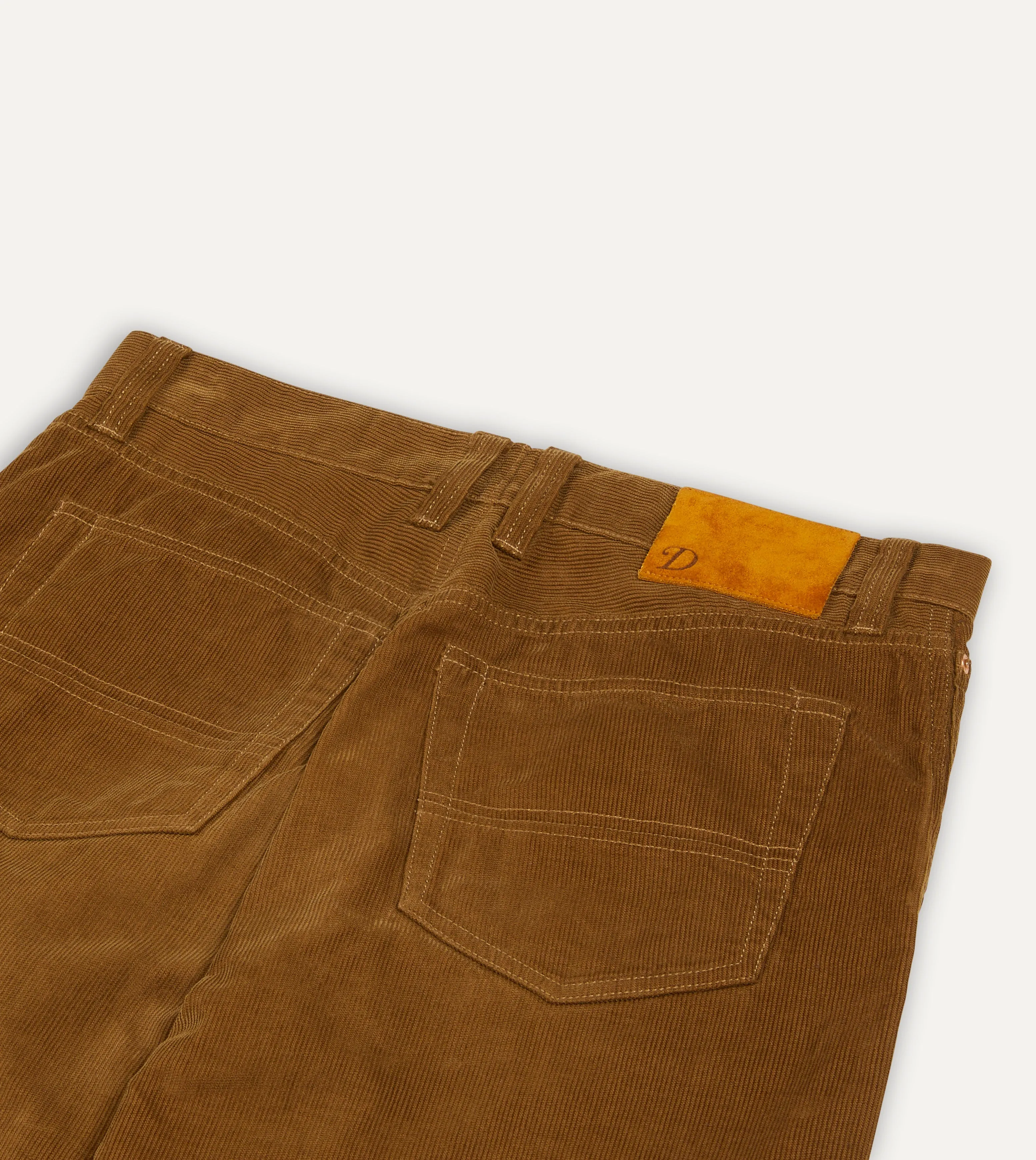 Tan Japanese Selvedge Needlecord Five-Pocket Trousers