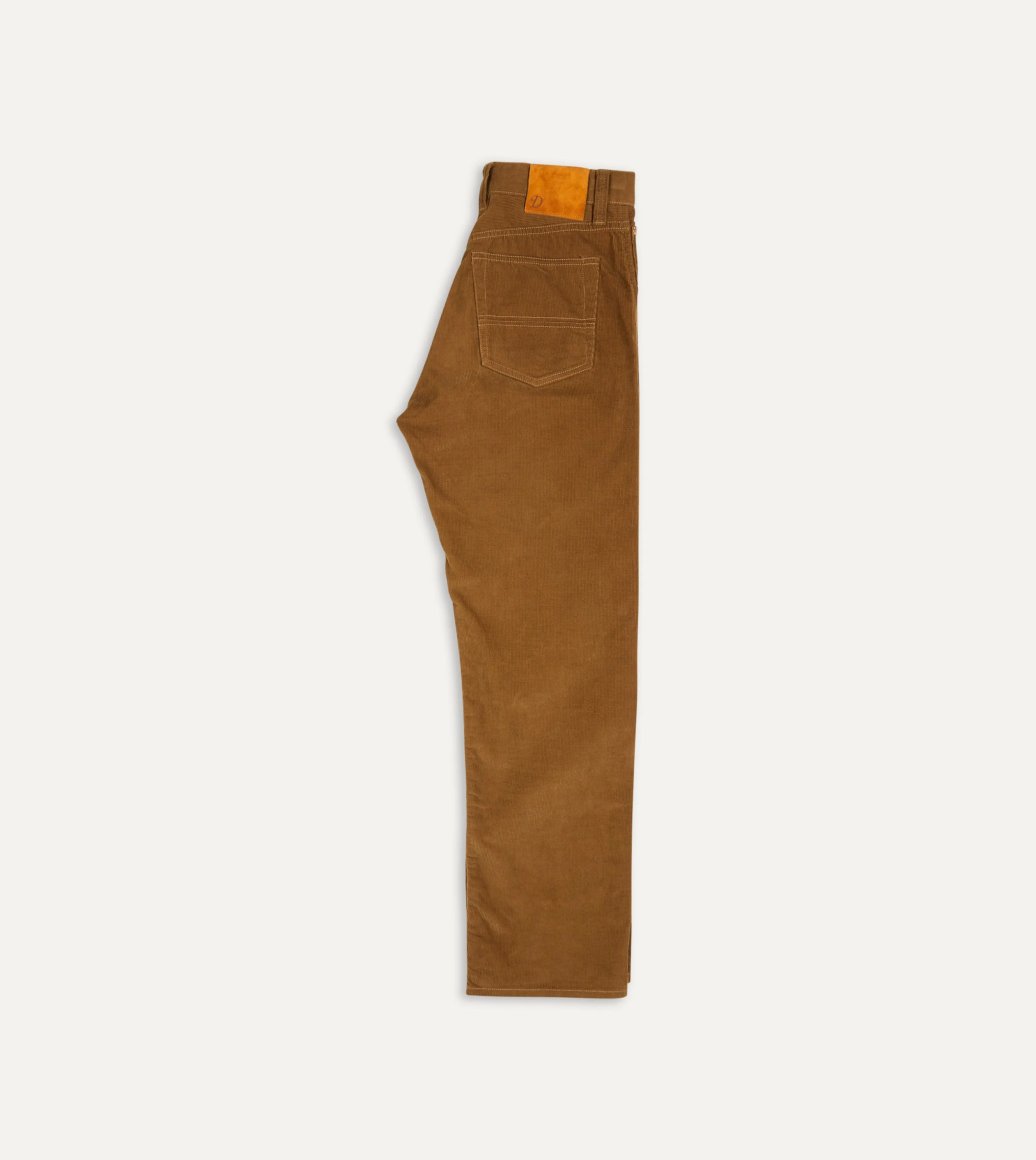 Tan Japanese Selvedge Needlecord Five-Pocket Trousers