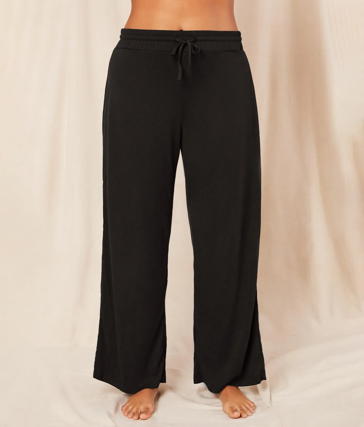 The Wide Leg Pant - Bamboo Jersey - Black