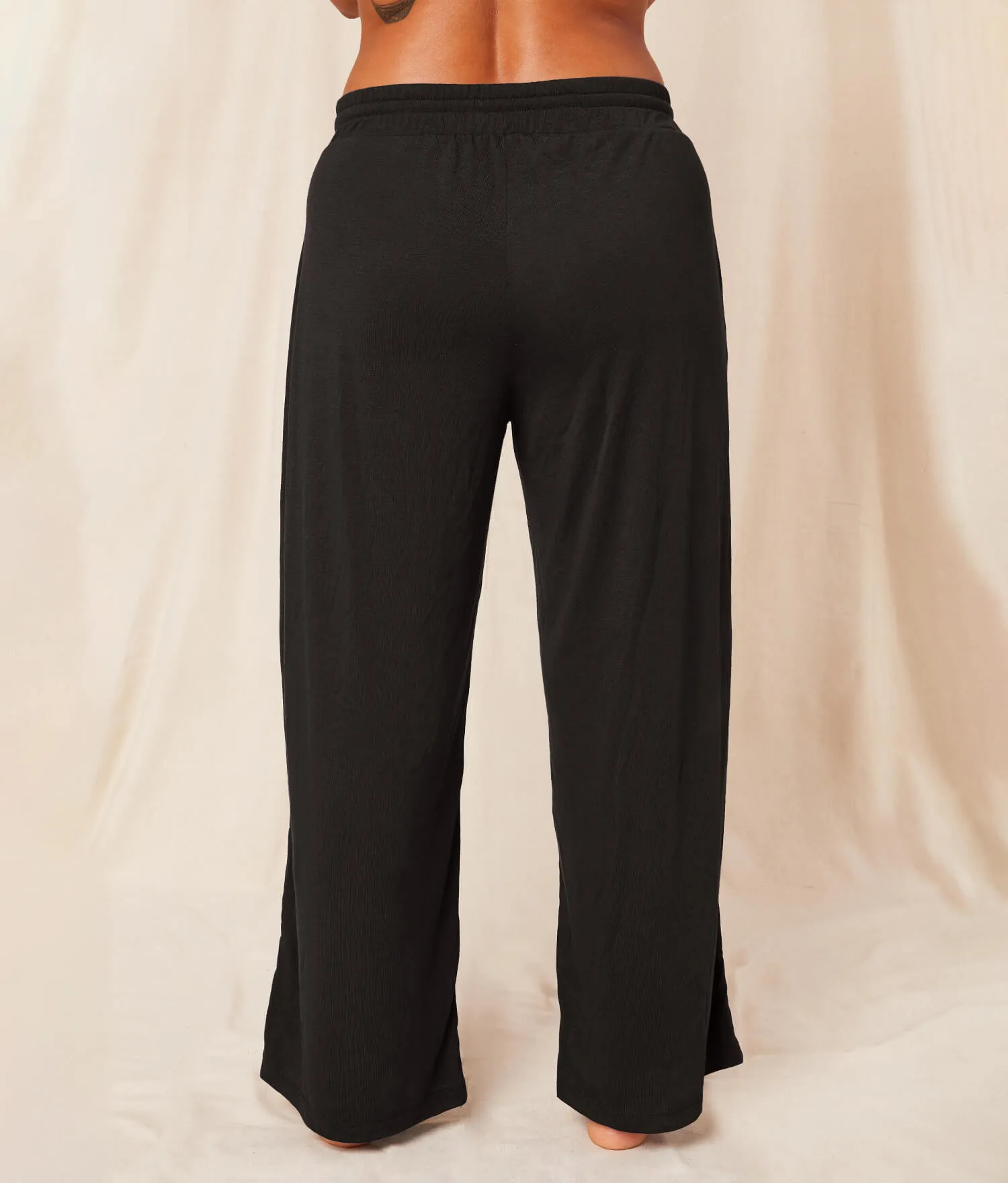 The Wide Leg Pant - Bamboo Jersey - Black