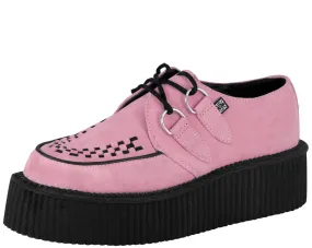 T.U.K Pink Suede Round Viva MOndo Creeper