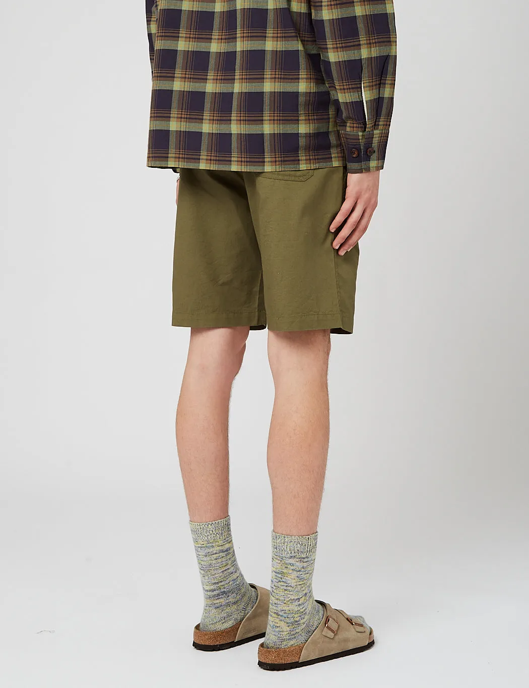 Universal Works Long Track Shorts - Olive Green