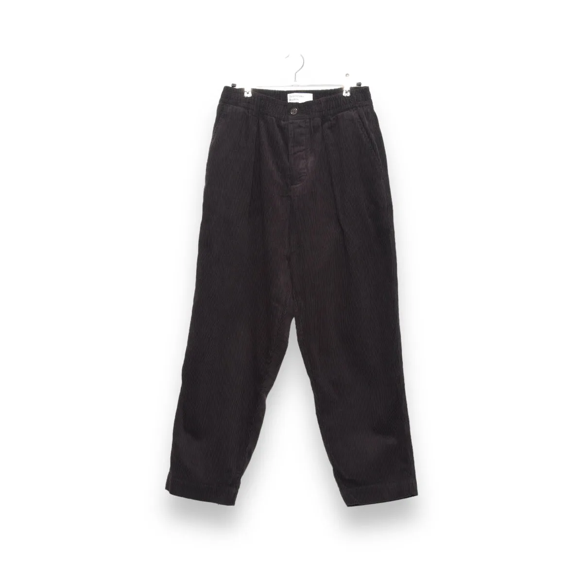 Universal Works Corduroy Pleated Track Pants - Licorice Black, Model 29519