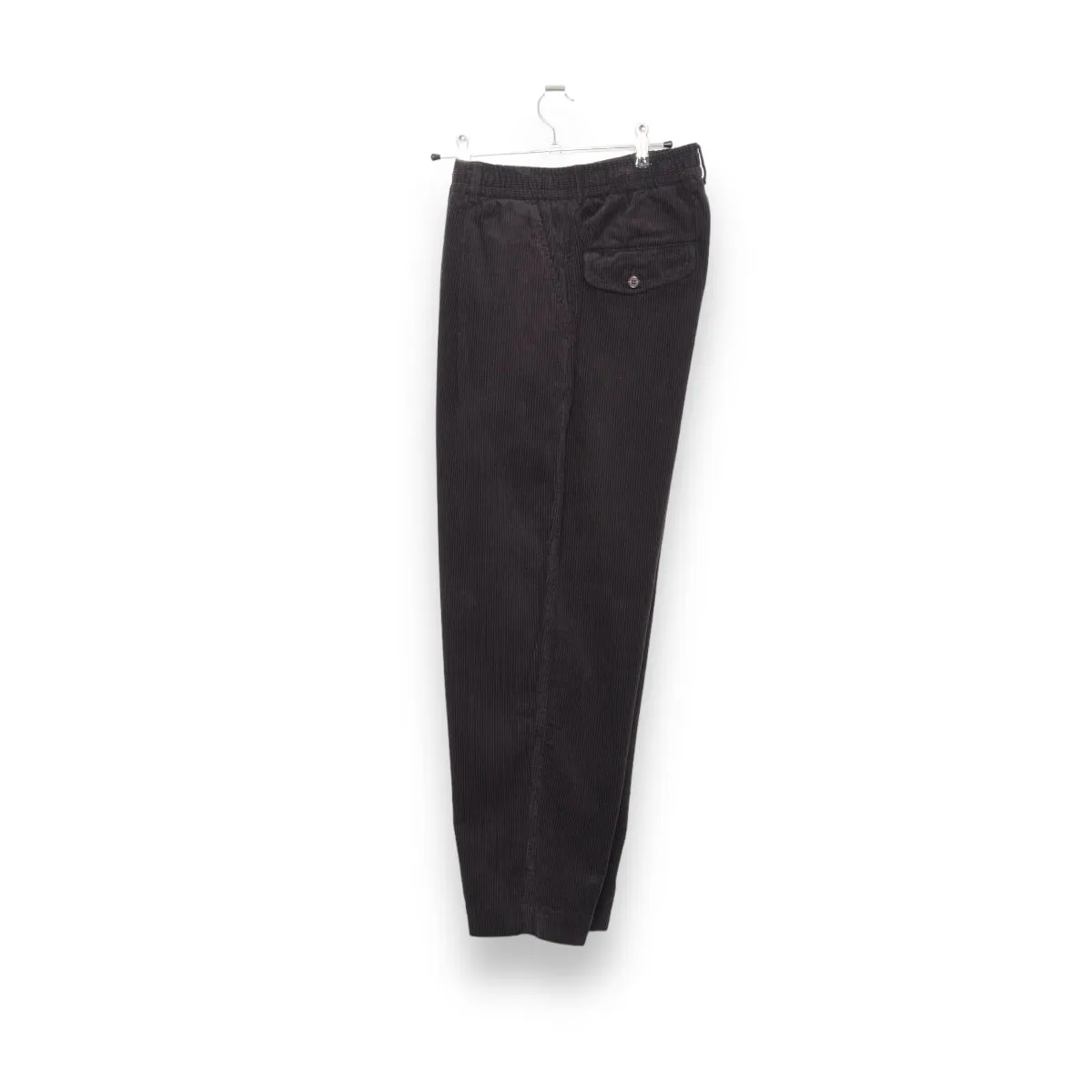 Universal Works Corduroy Pleated Track Pants - Licorice Black, Model 29519