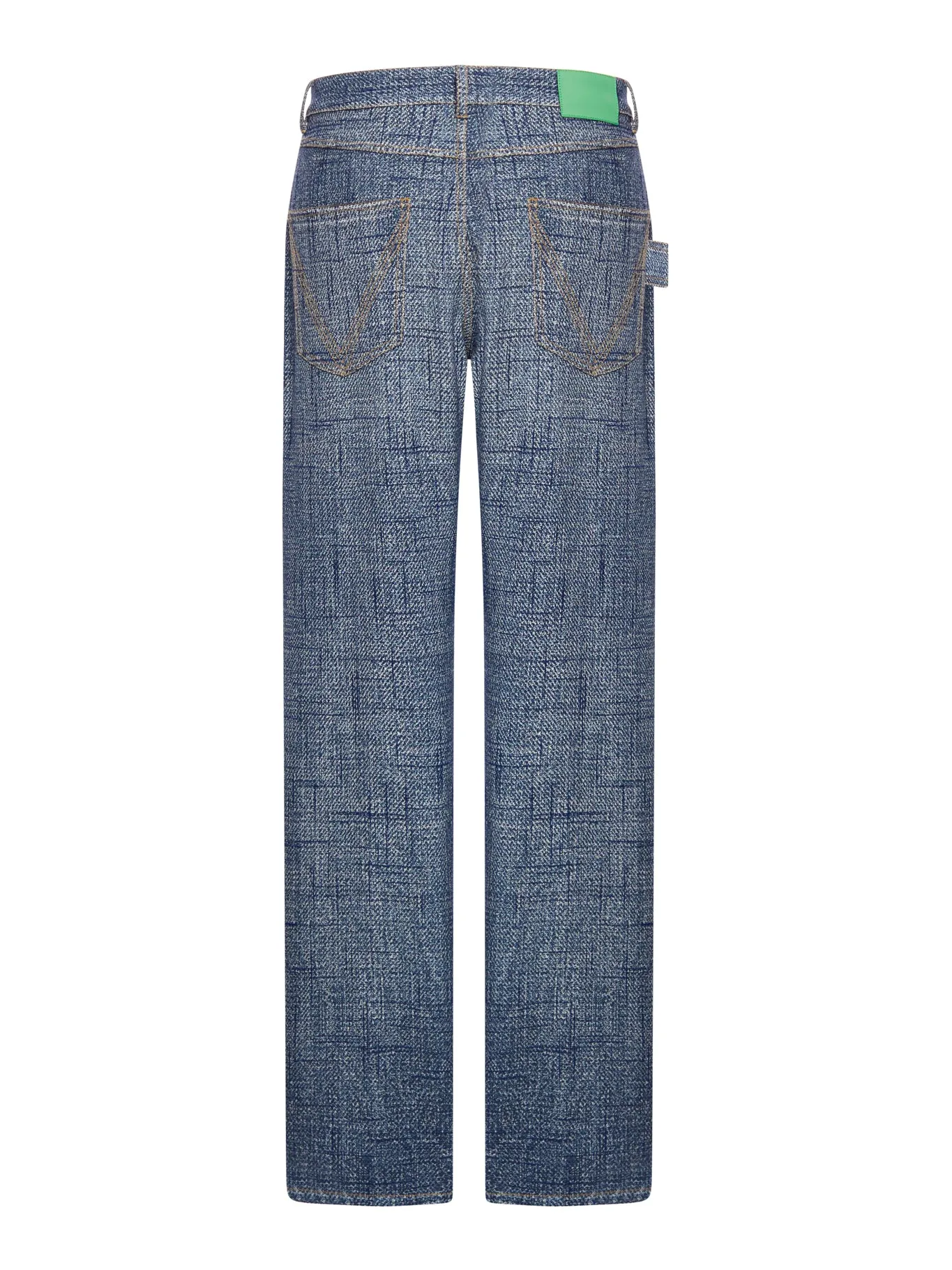 Viscose trousers with denim texture