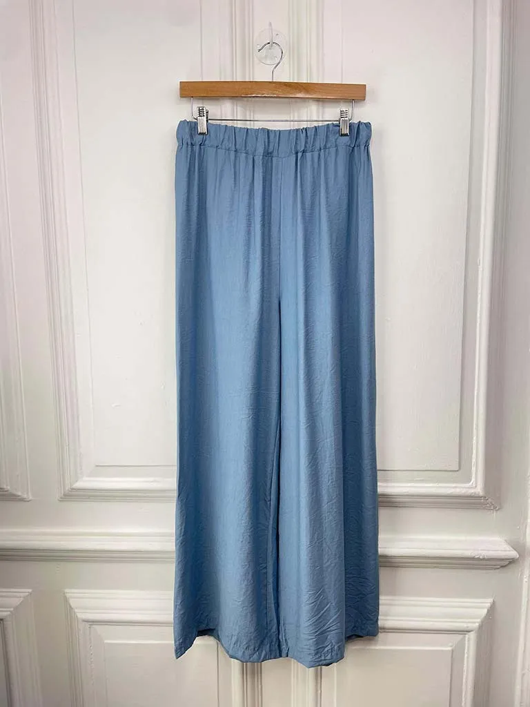 Wide Leg Trousers - Denim