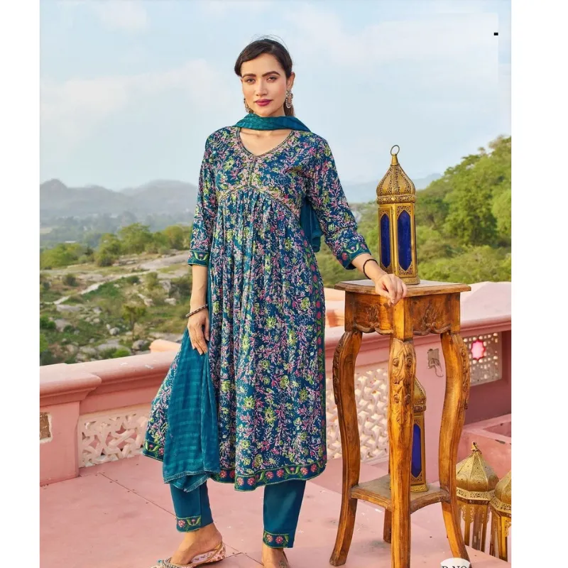 Women's Alia cut Kurtis Pant with Dupatta